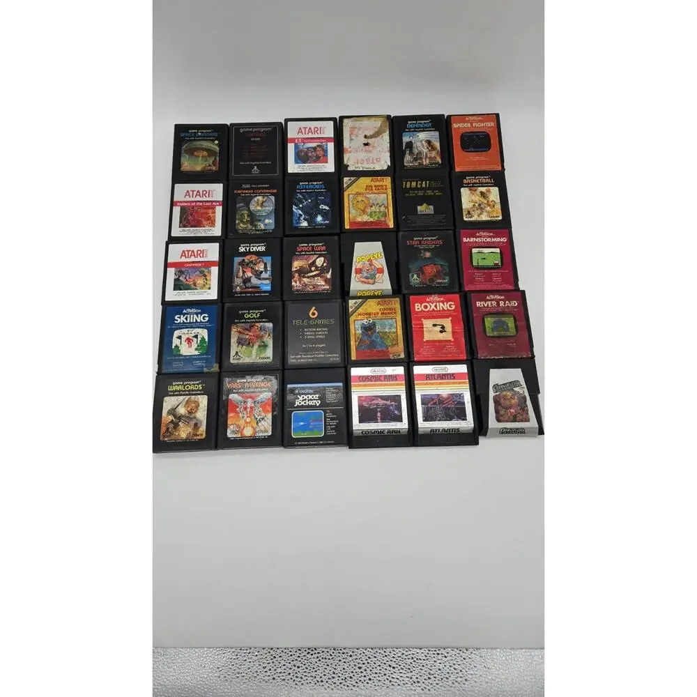 Vtg Atari 2600 Junior Jr Console System Bundle 30 Games Tested 3 Controllers